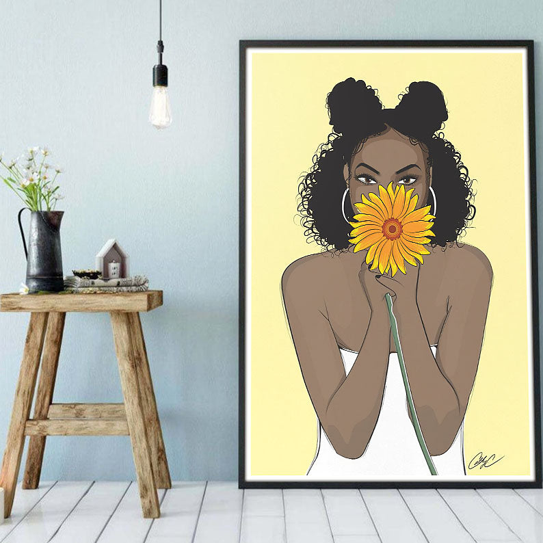 Black African Custom Canvas Holiday African American Black Art Poster Art Print Afro Queen Black King Artistic Digital Prints