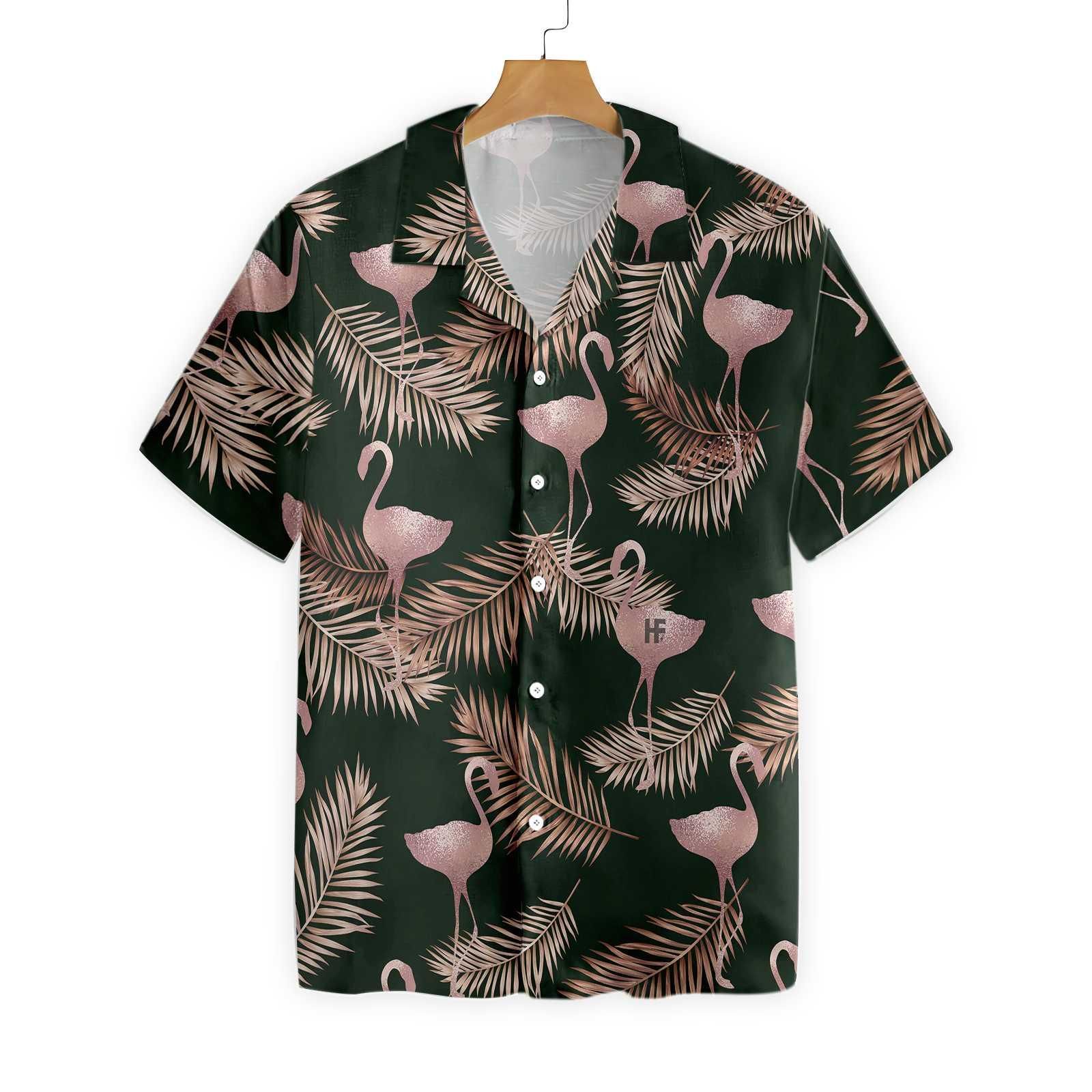 Flamingo Rose Gold Pattern Hawaii Shirt Ha72915