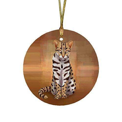 Asian Leopard Cat Round Christmas Ornament