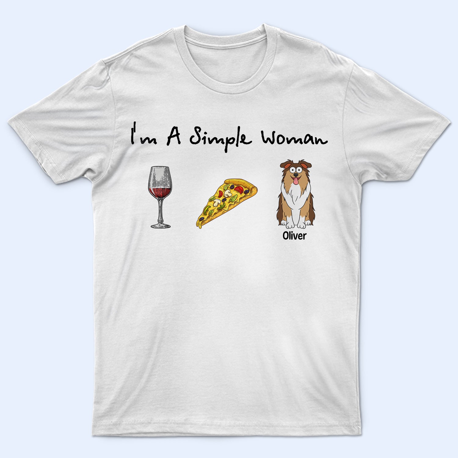 I’M A Simple Woman Funny Cartoon Dog – Gift For Dog Lovers – Personalized T Shirt