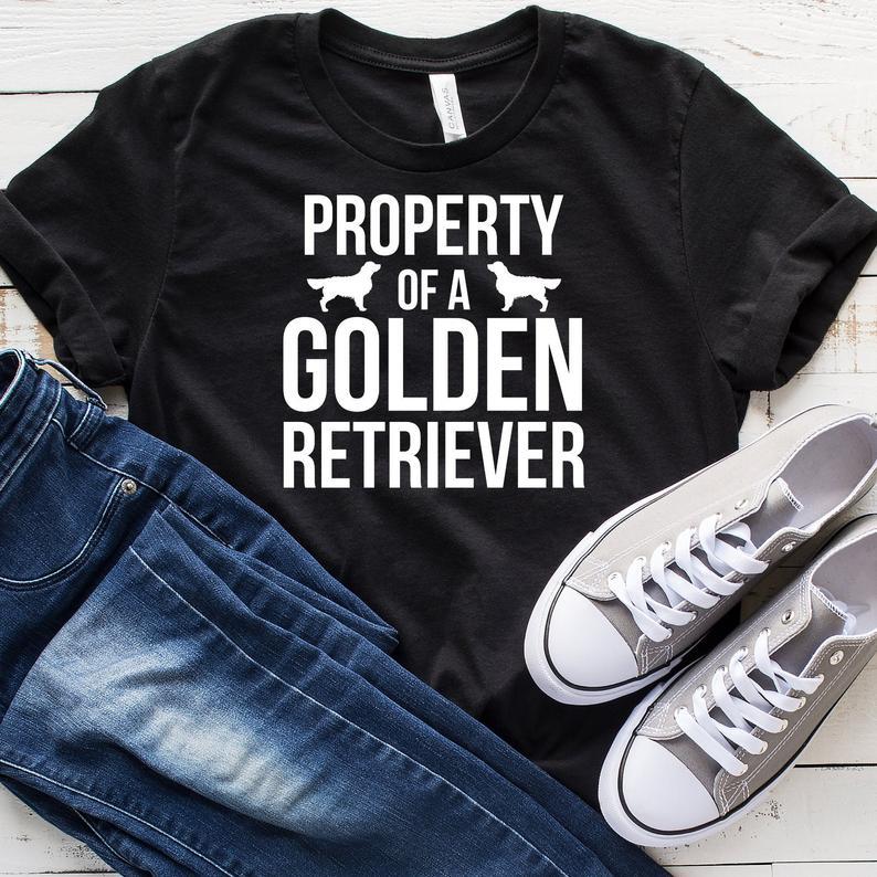 Dreameris Property Of A Golden Retriever T Shirt Funny Golden Retriever Shirt Golden Retriever Gift Golden Retriever Lover Tank Top Hoodie