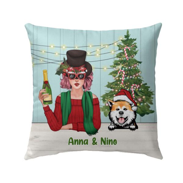 Personalized Pillow, Christmas With Dogs, Christmas Gift For Dog Lovers