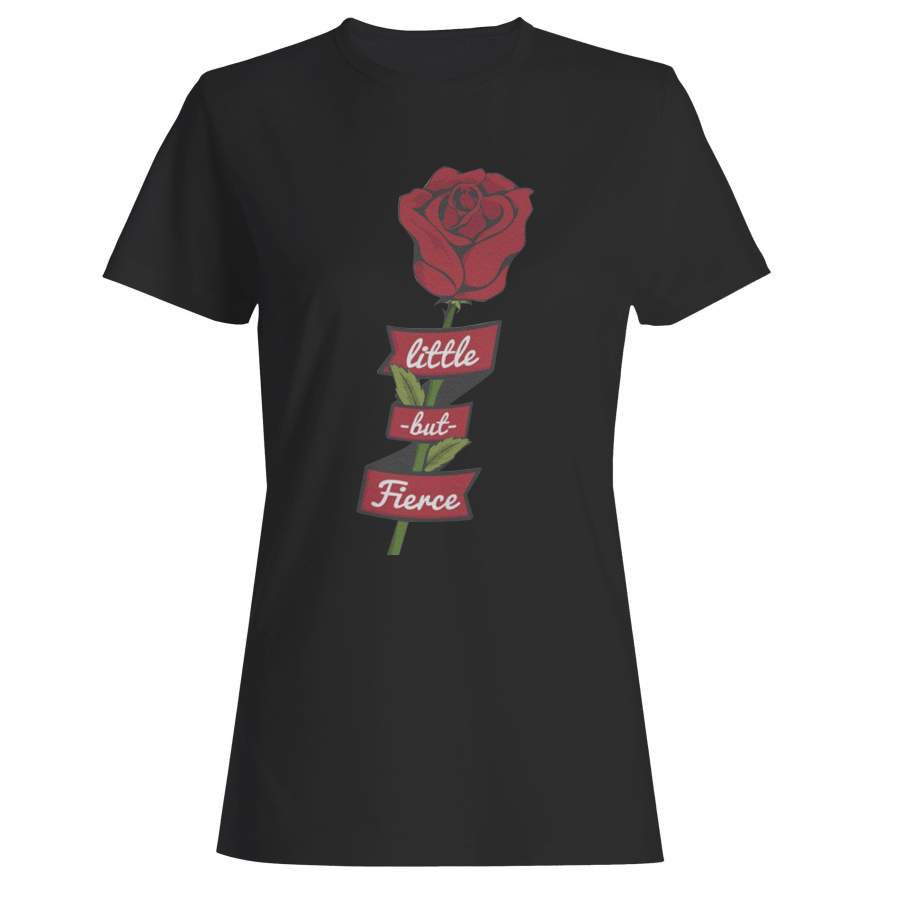 Little But Fierce Rose Vintage Feminist Woman’s T-Shirt