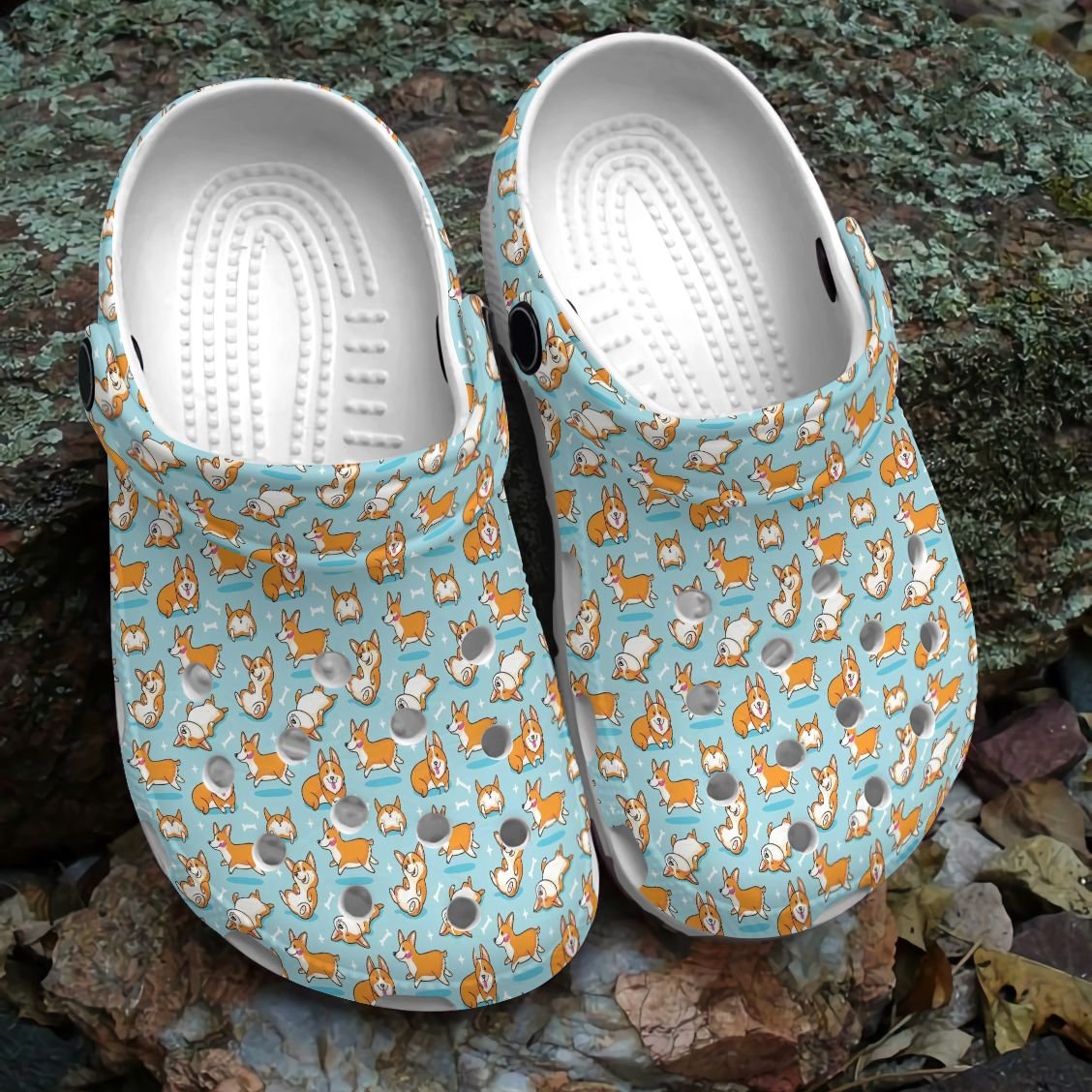 Corgi Personalized Clog, Custom Name, Text, Color, Number Fashion Style For Women, Men, Kid, Print 3D Corgi Pattern