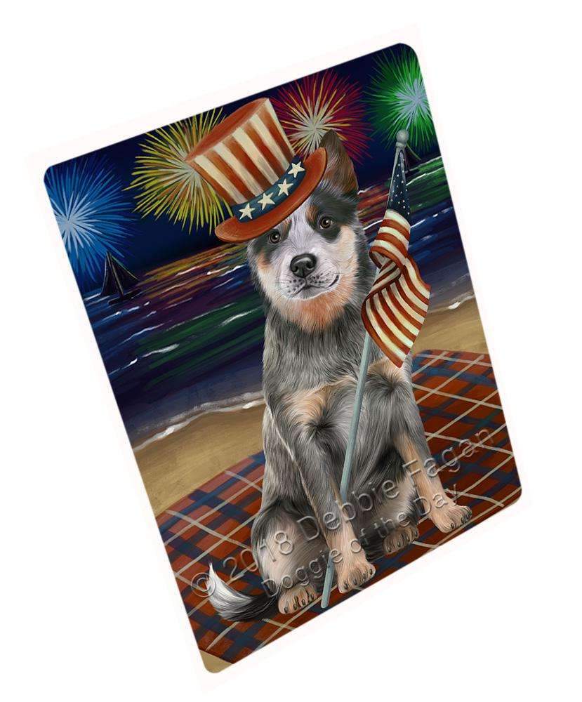 4Th Of July Independence Day Firework Blue Heeler Dog Blanket Blnkt84954