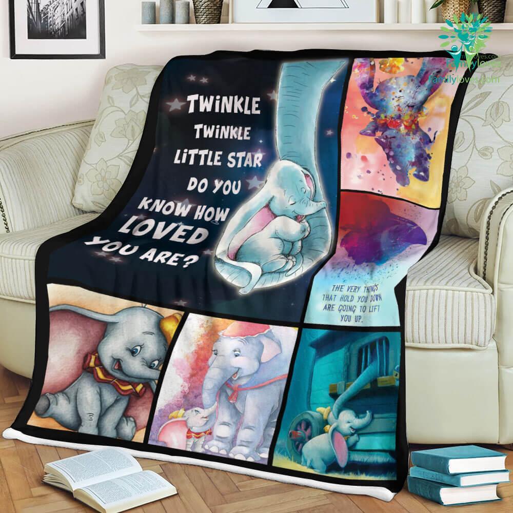 Twinkle Twinkle Little Star Dumbo And Mom Elephant Fleb Sherpa Fleece Blanket