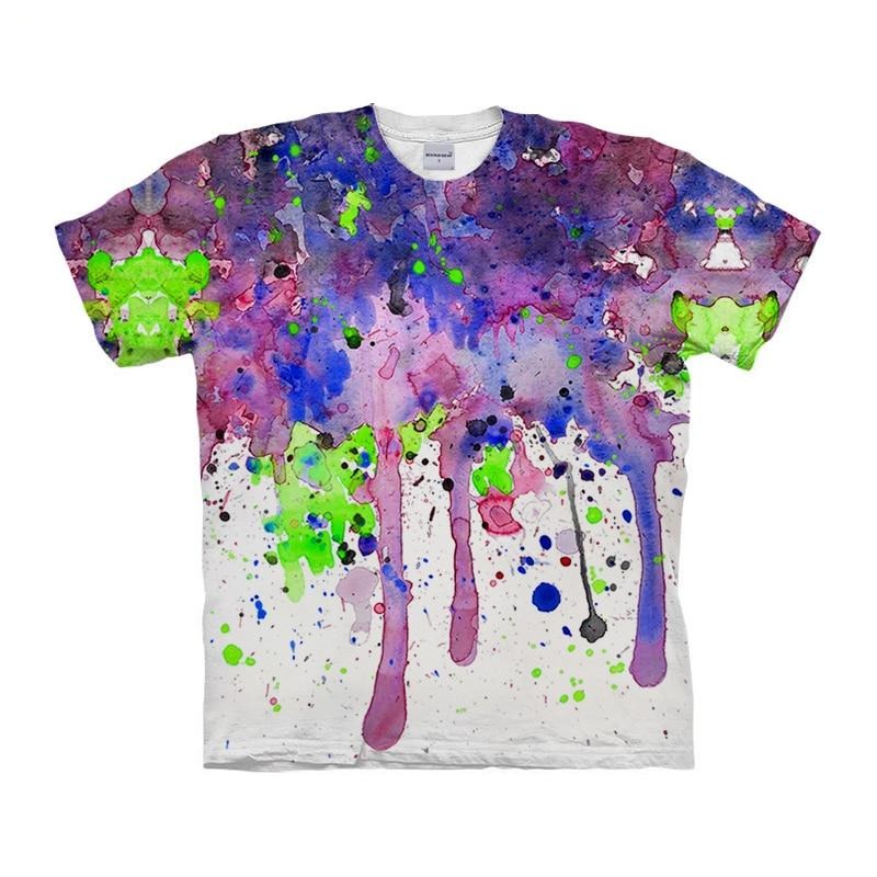 Cool Toned Watercolor Splatter T-Shirt