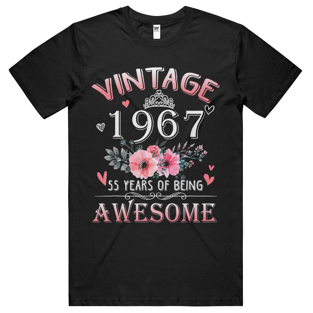 55 Year Old Made In Vintage 1967 55Th Birthday Gifts Women T Shirts