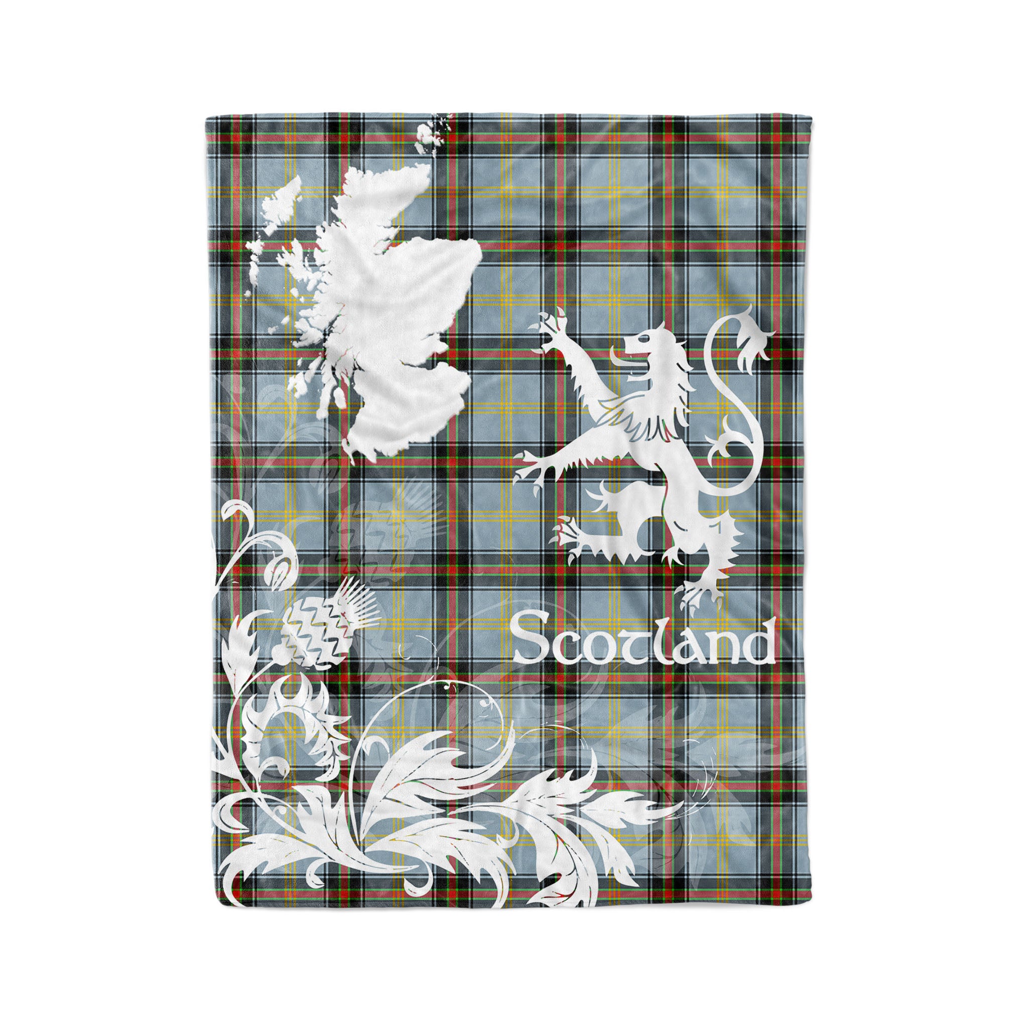 Tartan Plaid Fleece Blanket Tartan Blanket Thistle And Lion Scottish Clan Bell Plaid Blanket