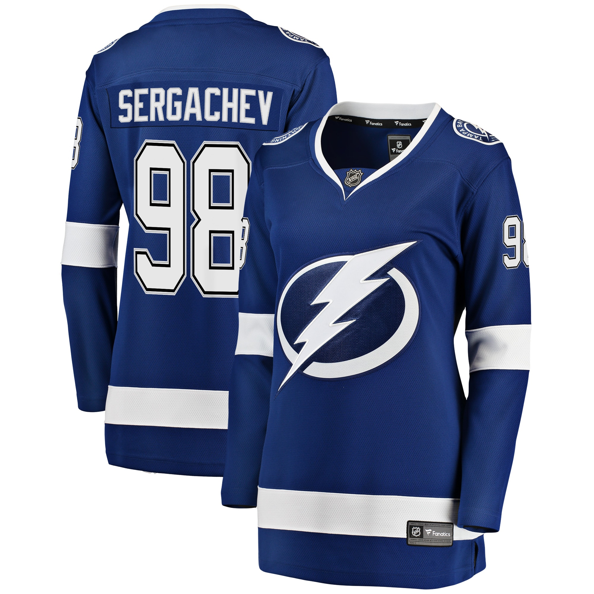 Mikhail Sergachev Tampa Bay Lightning Branded Women's Breakaway Player Jersey – Blue