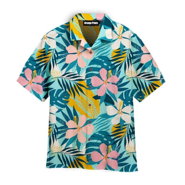 Tropical Flowers And Artistic Palm Leaves Hawaii Shirt For Men Women Ha81025