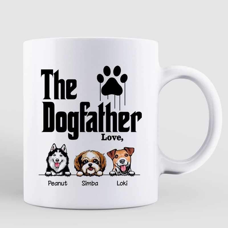 Dog Father Peeking Dog Personalized Mug