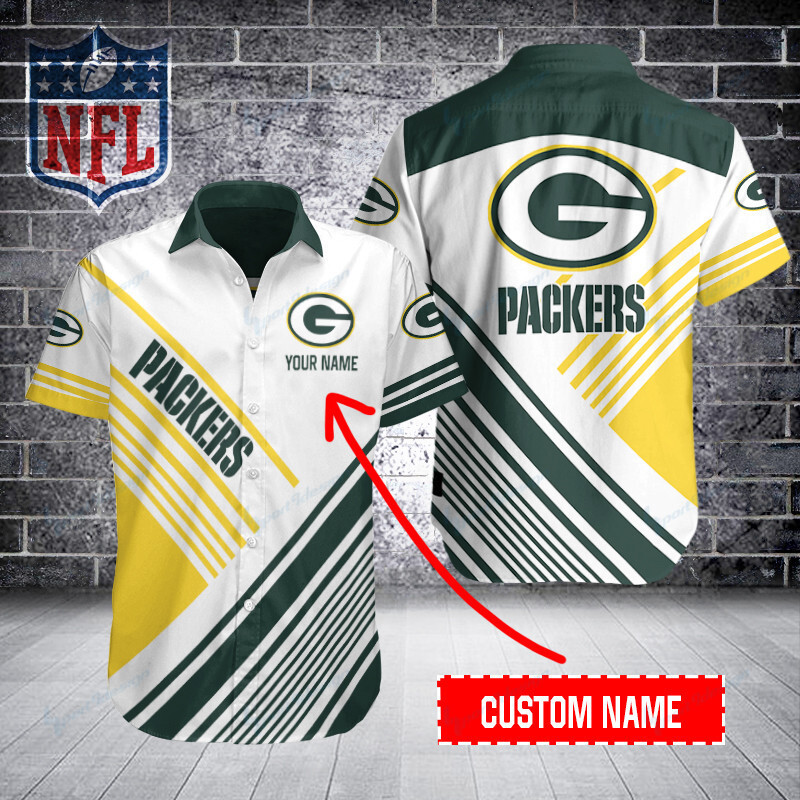 Green Bay Packers Personalized Button Shirt Bb254