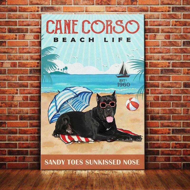 Cane Corso Dog Beach Life Canvas And Poster SMY215 67O53 | Art Print | Home Decor | Room Decor | Wall Art