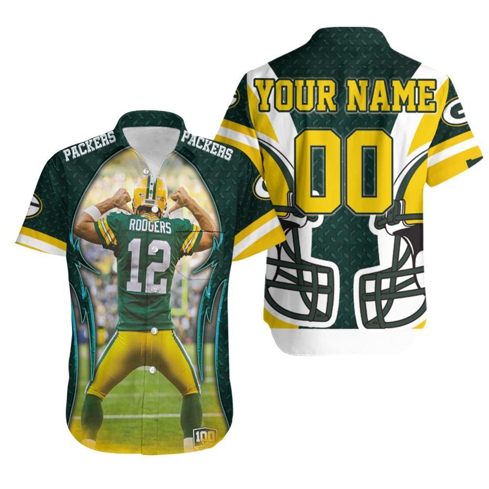 Beach Shirt Aaron Charles Rodgers 12 Green Bay Packers Nfc North Champions Super Bowl 2021 Personalized Hawaiian Shirt