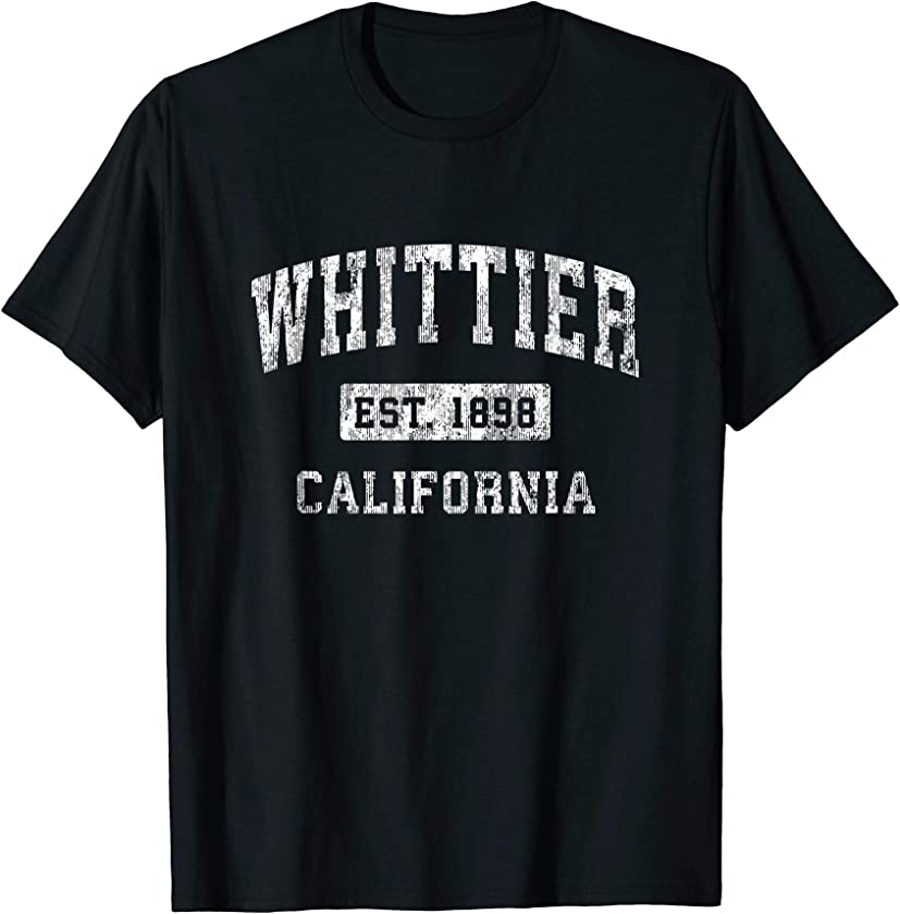 Whittier California CA Vintage Established Sports Design T-Shirt