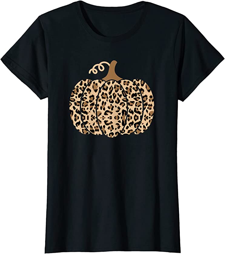 Pumpkin Leopard Print for Women Teen Girls T-Shirt