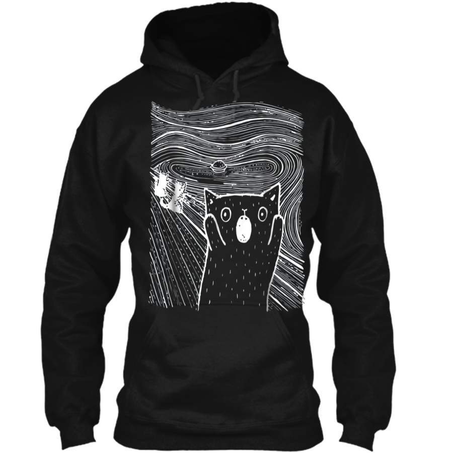 Van Gogh’s The Scream Cat Kitten  Pullover Hoodie 8 oz