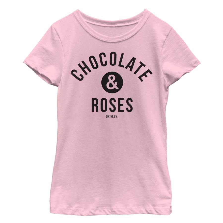 Lost Gods Girl’s Valentine’s Day Chocolate and Roses  T Shirt