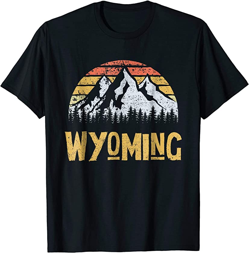 Vintage Retro WY Wyoming U.S. Mountain State T-Shirt