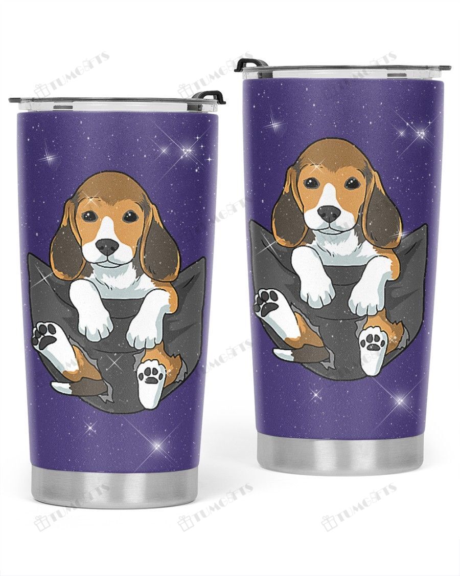 Beagle Hang Out In My Pocket Cute Puppy Stainless Steel Tumbler, Tumbler Cups For Coffee/Tea, Great Gifts For Birthday Christmas Thanksgiving