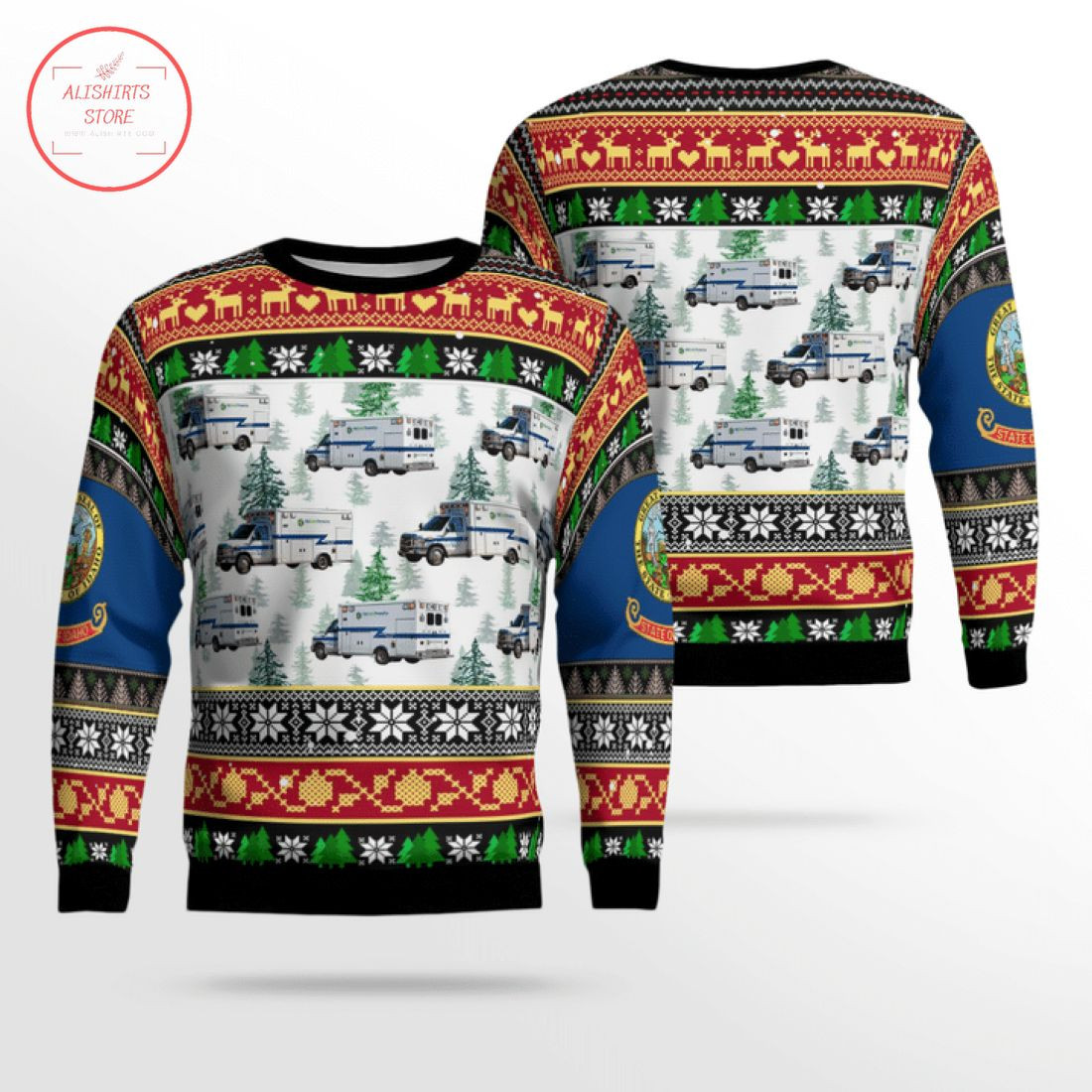 Boise Idaho Ada County Ems Ugly Christmas Sweater