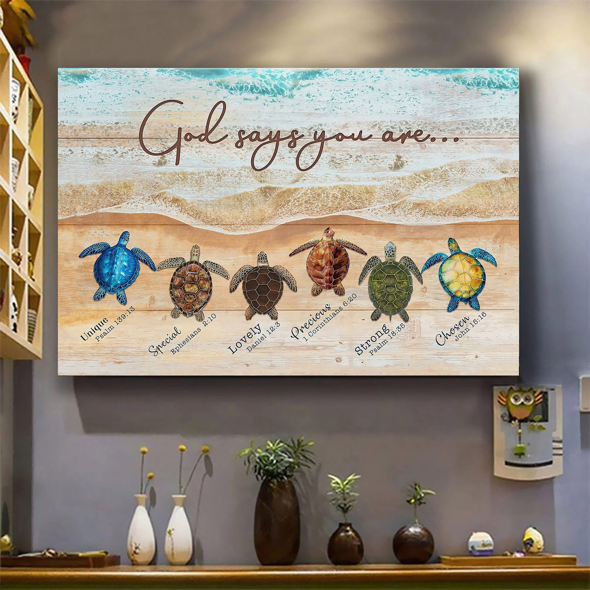 Turtle Canvas, God Says You Are Canvas, Christian Canvas, God Canvas, Jesus Canvas | Wall Decor, Home Decor | Thanksgiving, Christmas Gift