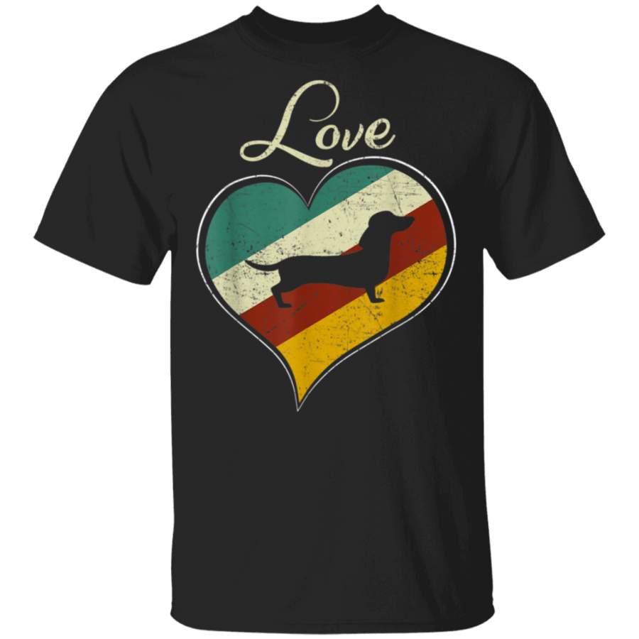 Vintage Retro Love Dachshund TShirt