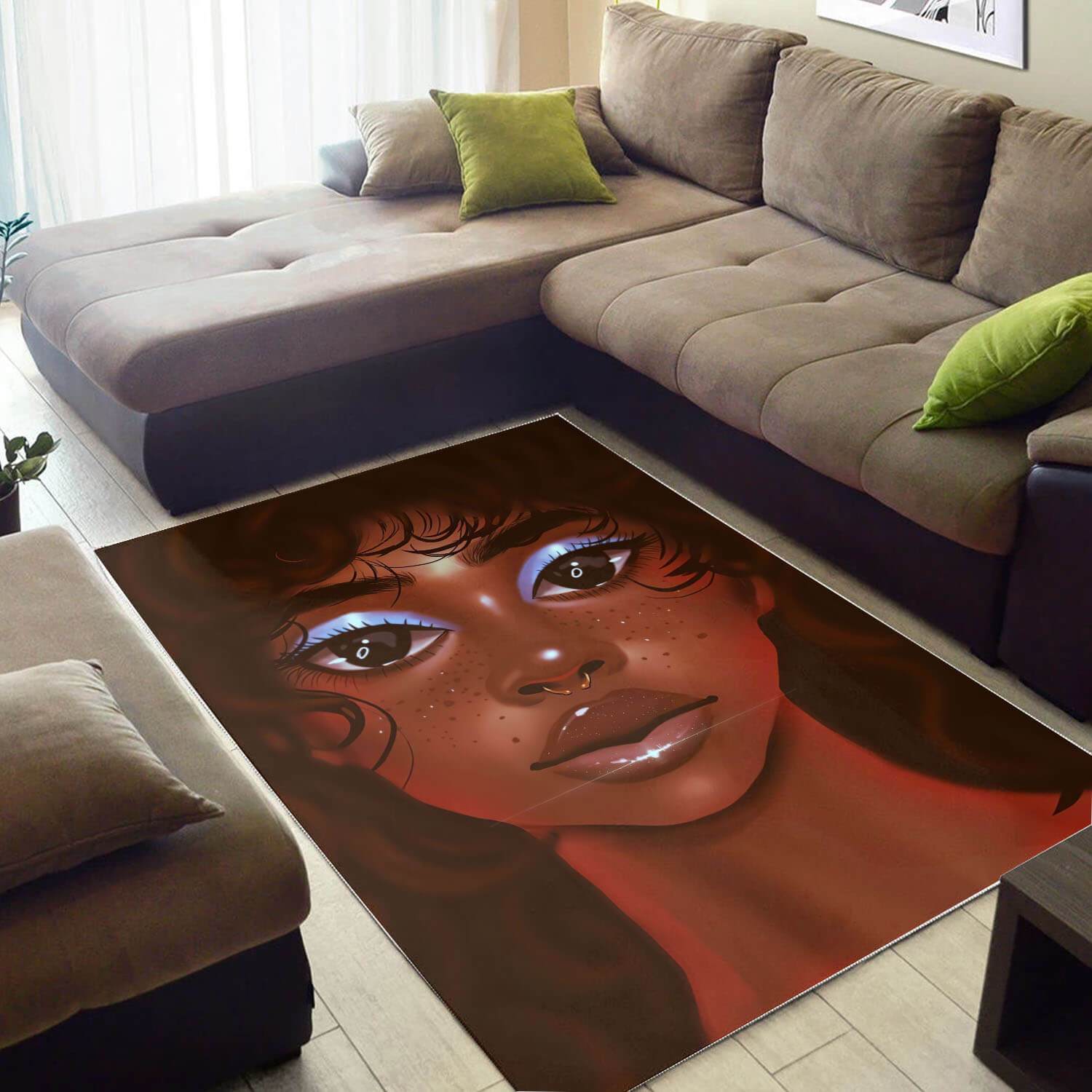 African American Rugs Pretty Afro Girl African Print Carpet Afrocentric Home Decor Ideas WBG22879