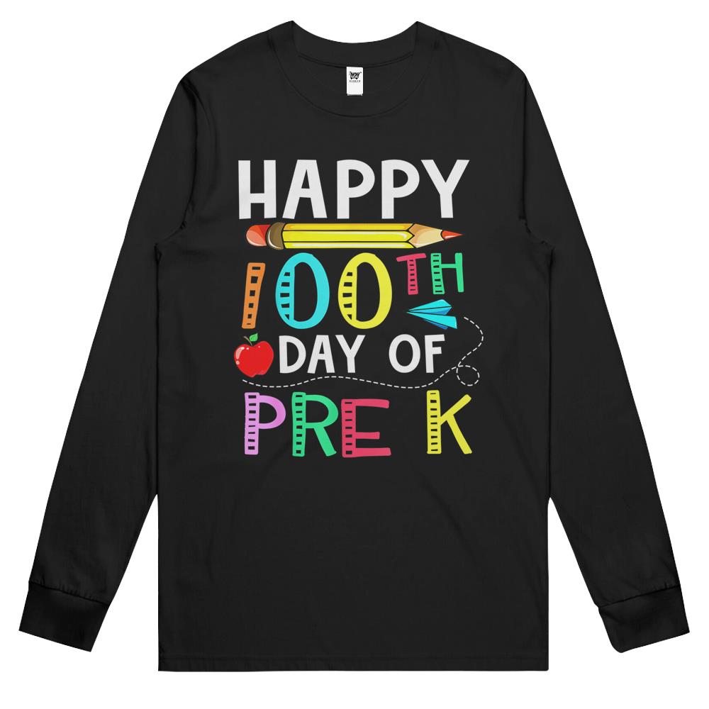 100 Days Of Pre K – Happy 100Th Day Of School Gift For Long Sleeve T Shirts