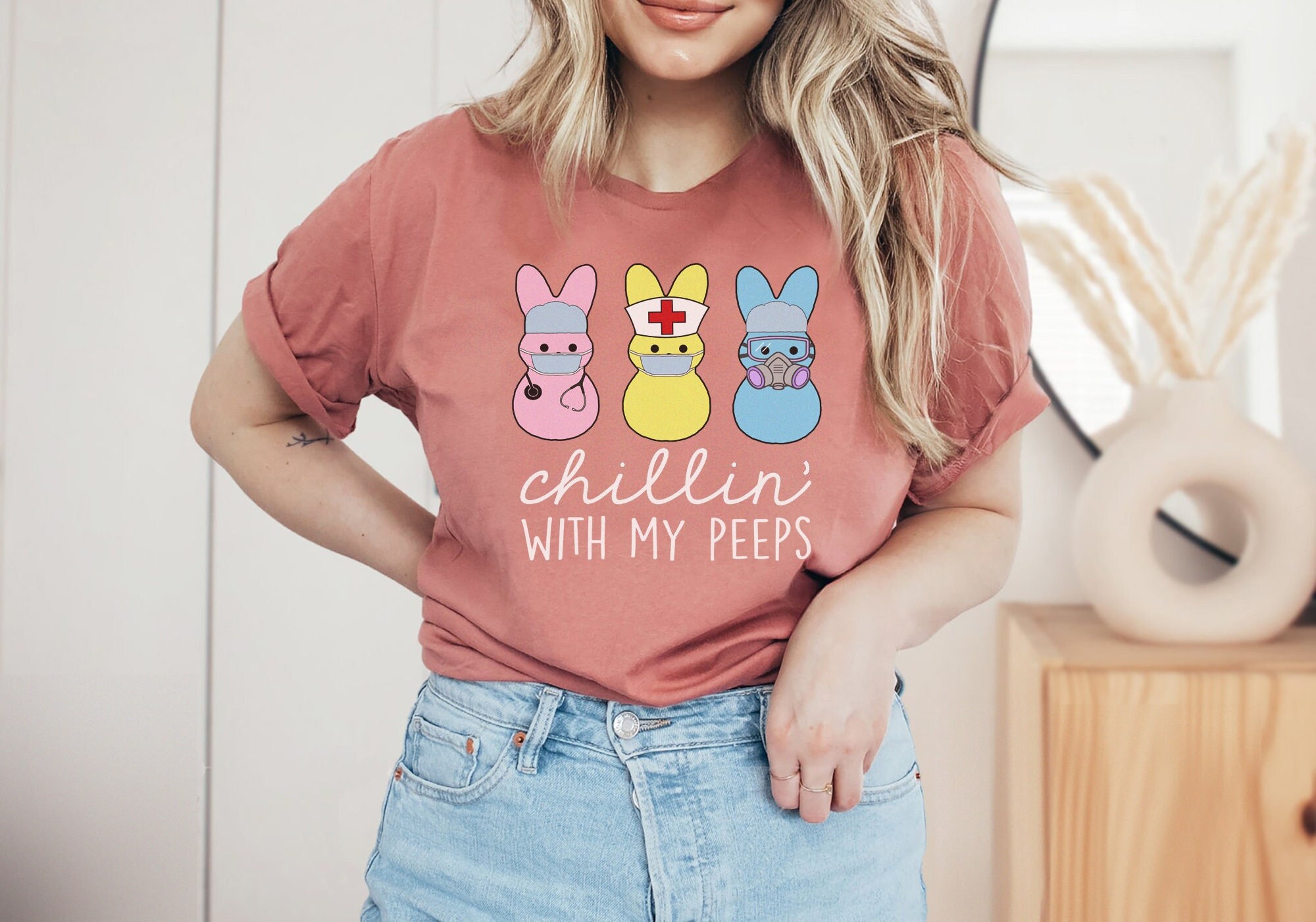 Cute Nurse Nursing Easter Shirt – Funny Nursing Bunnies Easter gift Tshirt for nurse lpn lvn ICU ED ER peds picu doctor tech clinic aid aide