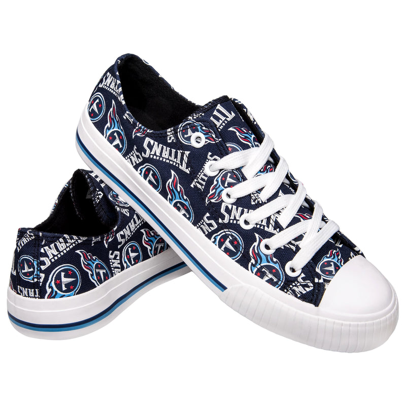 Tennessee Titans NFL Womens Low Top Repeat Print Canvas Shoes