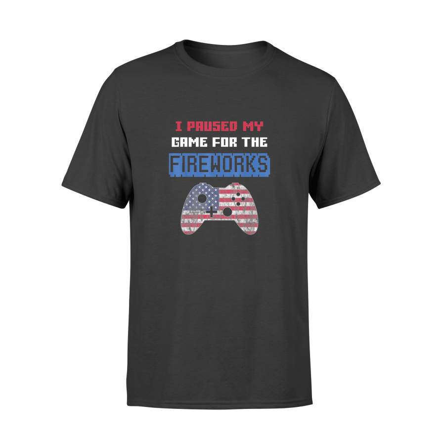 4th of July Shirt Vintage Gamer American Flag Shirts – Standard T-shirt