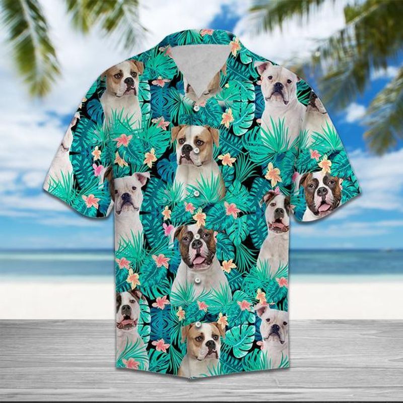 American Bulldog Blue Awesome Design Unisex Hawaii Shirt For Men And Women Ha34067