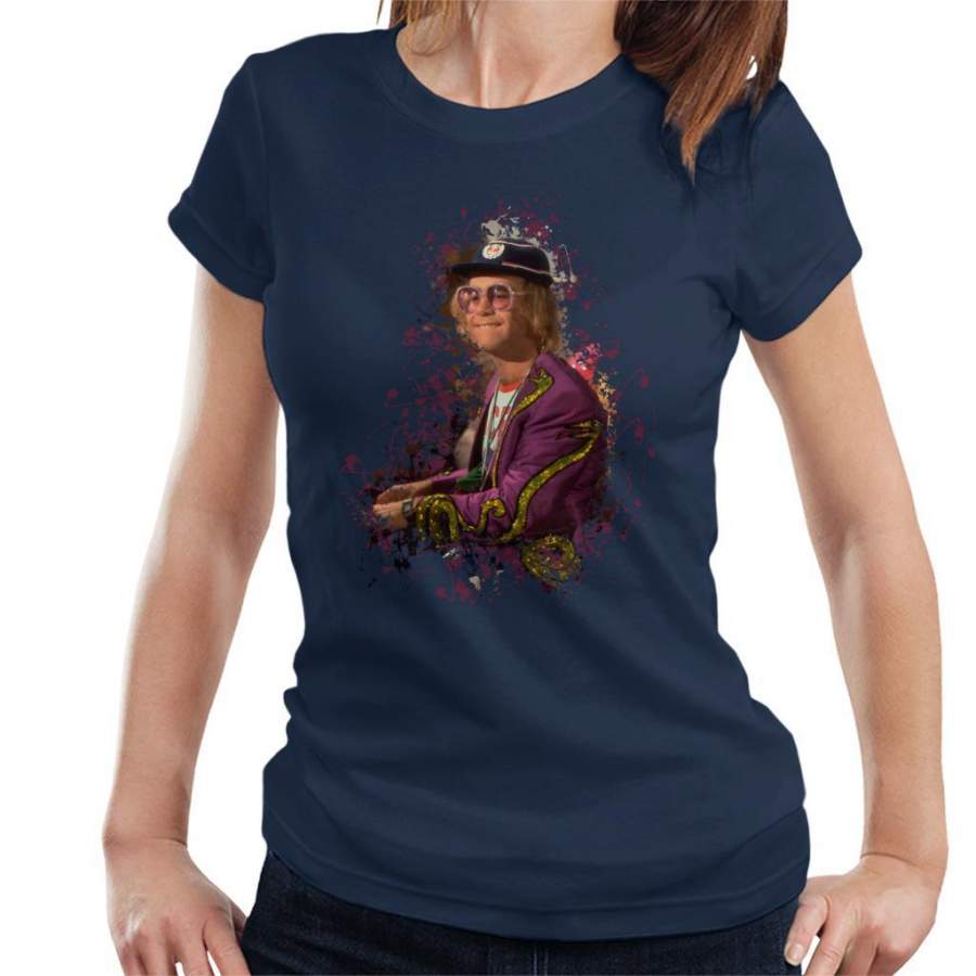 TV Times Elton John At The Piano Women’s T-Shirt