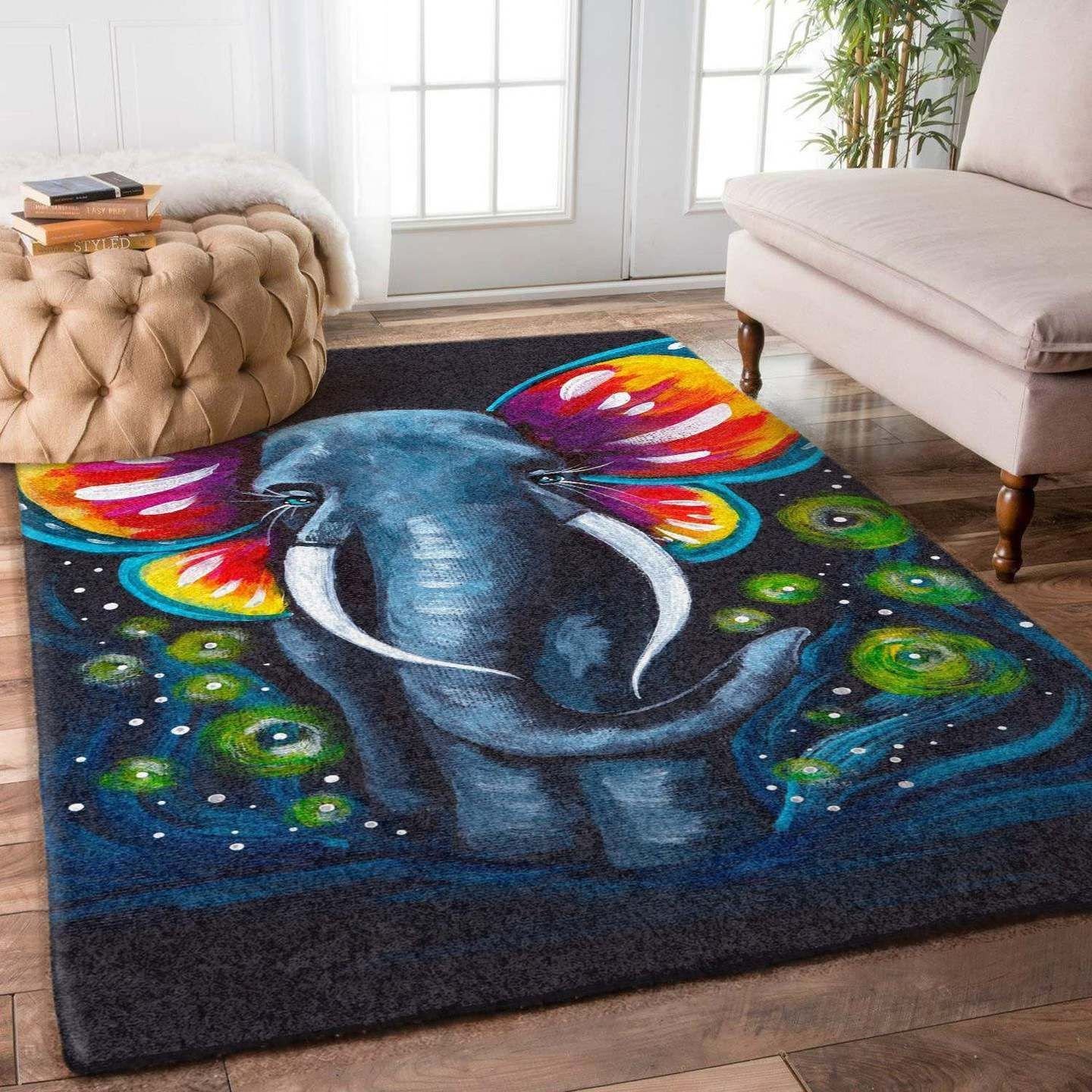 Elephant With Butterfly Rug TTVNULJ DNNTVN