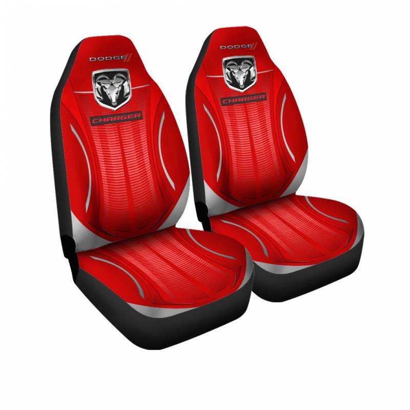 Dodge Charger NTA Car Seat Cover (Set of 2) Ver 1 (Red)