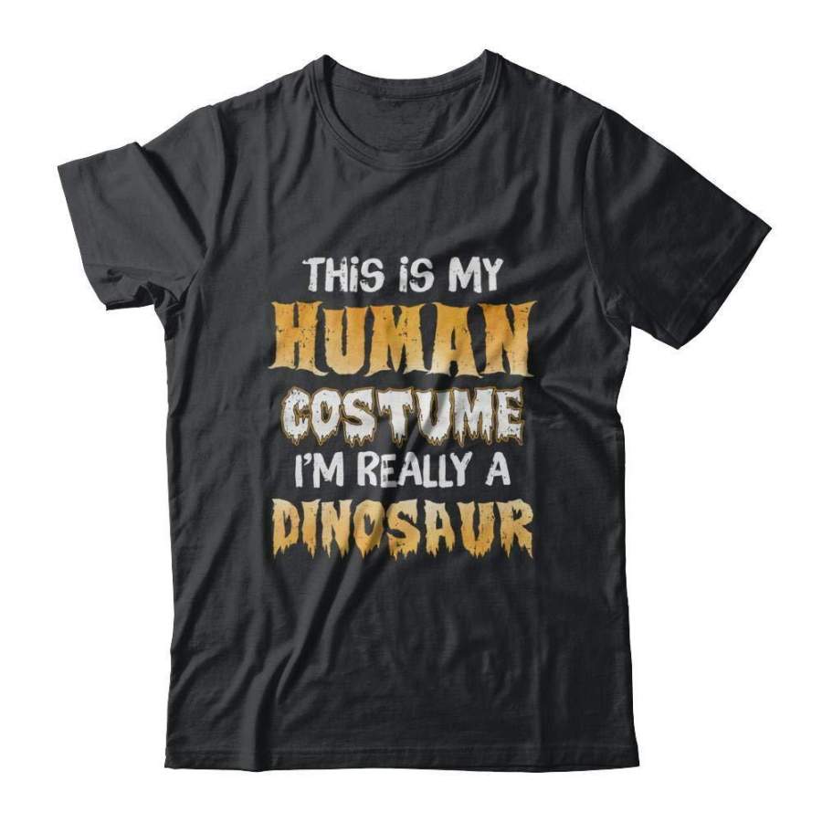 TeesPass This is My Human Costume Dinosaur T-Rex Halloween Shirt Short Sleeve Tee