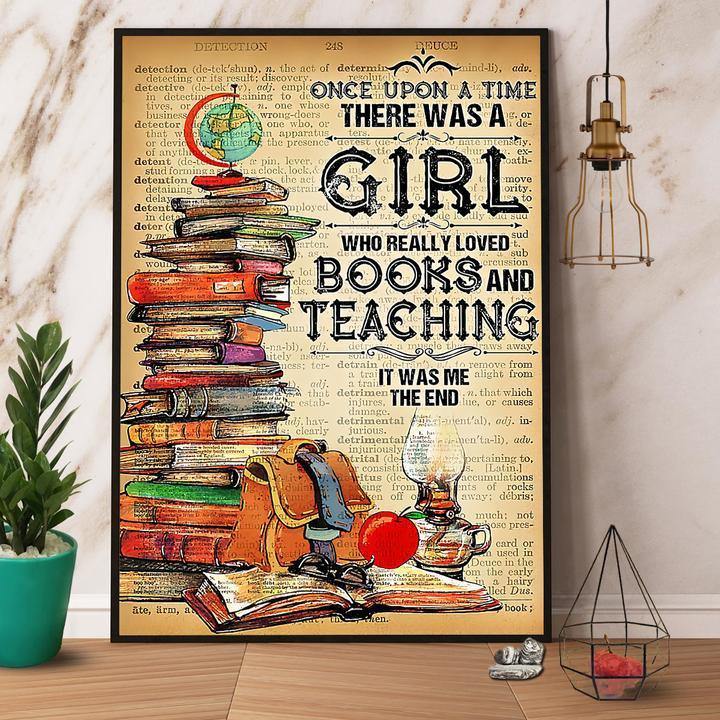 Books There Was A Girl Who Really Loved Books And Teaching Gift Family Lovers Gift For Family Home Decor Matte Canvas Canvas Prints