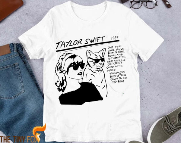 Taylor Swift- Just A Girl Who Loves Cool Cat Music Shirt