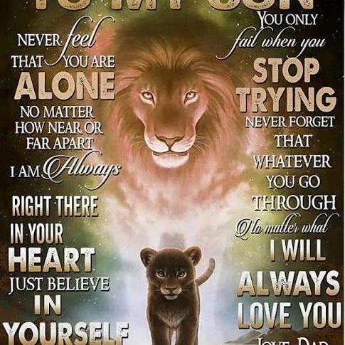 To My Son You Only Fail When You Stop Trying Dad Lion Premium Fleece B Fleece Blanket, Blanket Sofa Bed, 3D Blanket