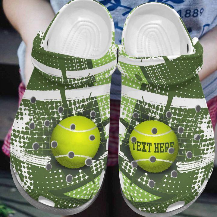 Tennis Personalized Personalize Clog, Custom Name, Text, Fashion Style For Women, Men, Kid, Print 3D Whitesole Tennis Lover