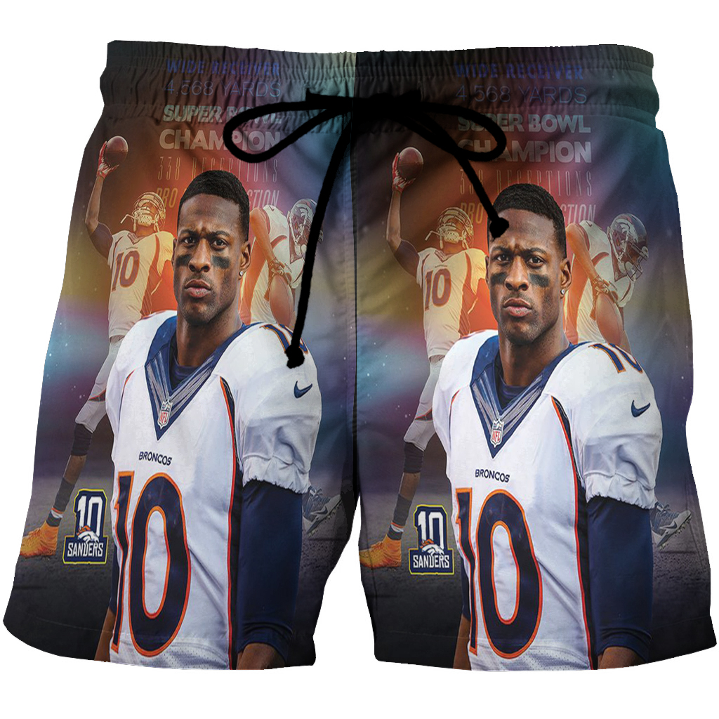 Denver Broncos Emmanuel Sanders3 3D All Over Print Summer Beach Hawaiian Short