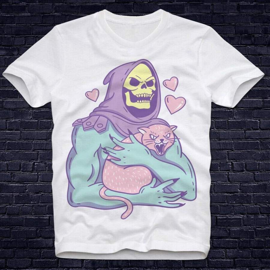 Skeletor Masters Of The Universe Cat Fun Funny Retro Vintage He-Man Shera T Shirt Mens Fashion Round Neck Short Sleeves T Shirt