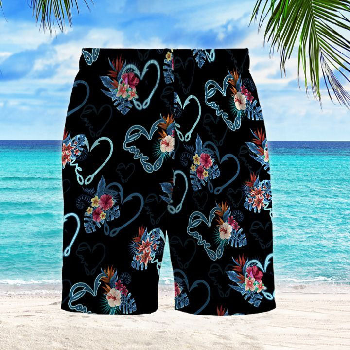 Fishing Tropical Hawaii Beach Shorts Colorful S Ha9210