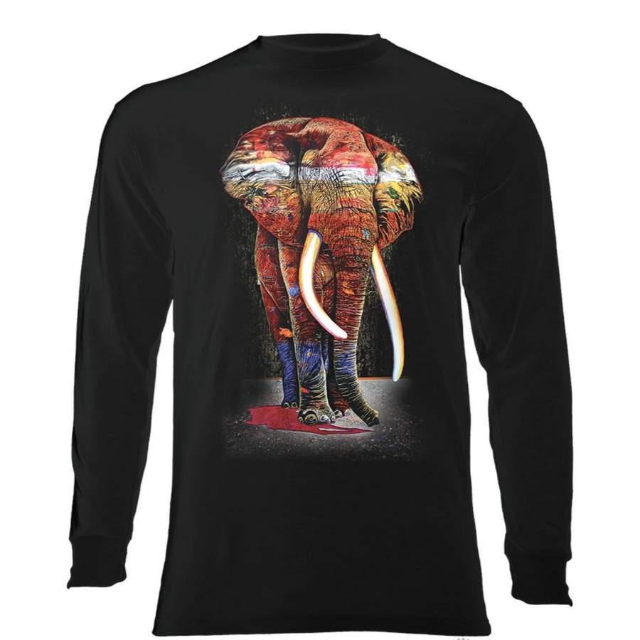 Painted Elephant – Adult Unisex Long Sleeve T-Shirt