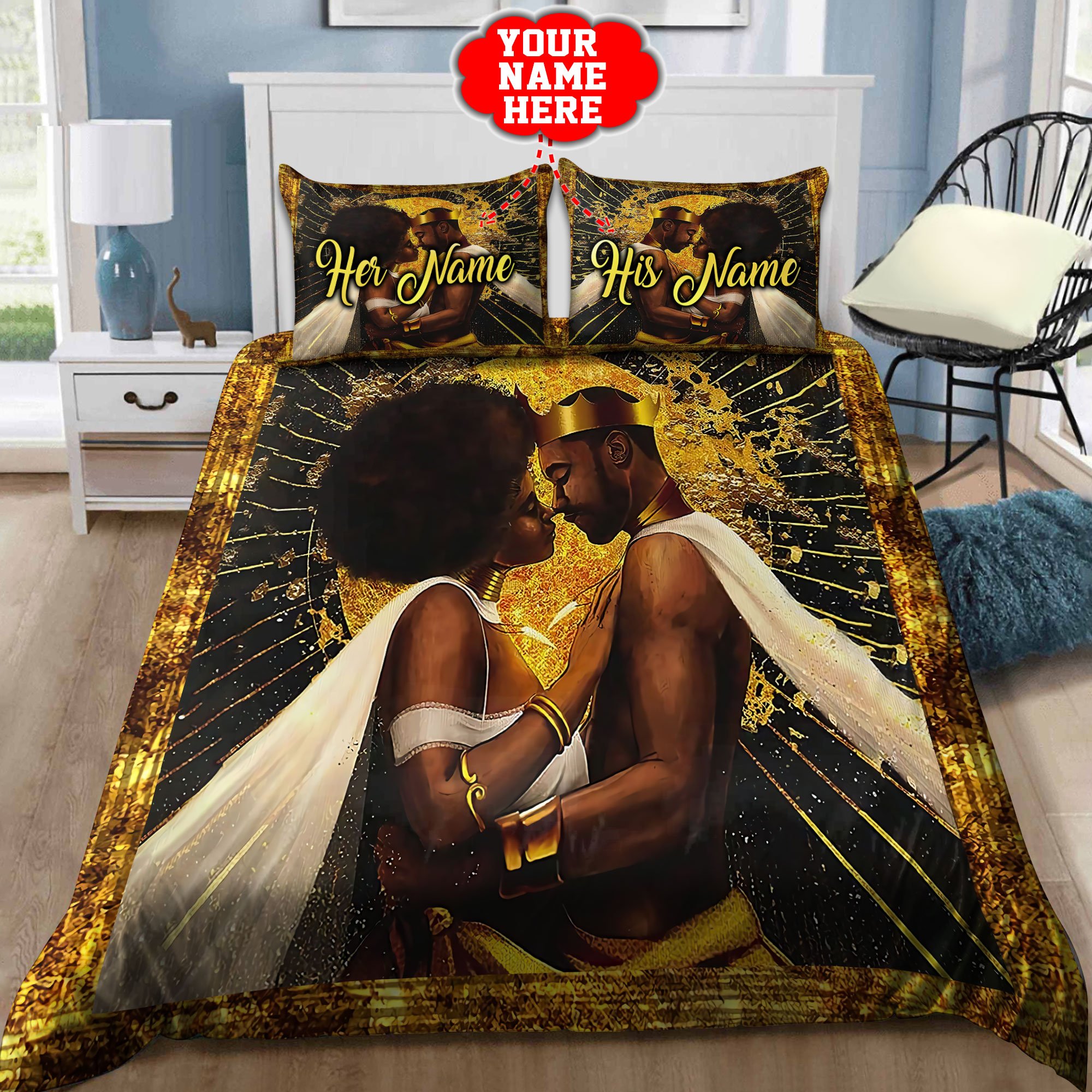 African 3D Printed Bedding Set