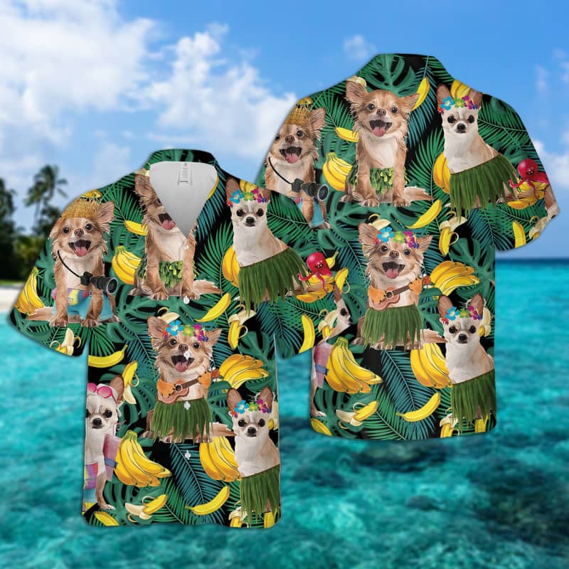 Chihuahua Summer Leaves Banana Hawaii Shirt For Men Women Ha47405