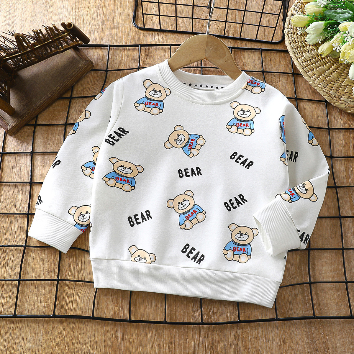 Children’s Wear Hoodie Fall Pure Cotton Boys Girls Long Sleeved T Shirt Single Top Kids Baby Pullover Clothing Sweaters alx