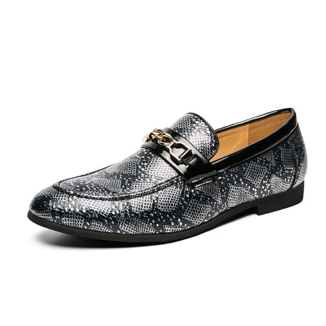 Coslony Leather Luxury Snake Pattern Oxford Shoes